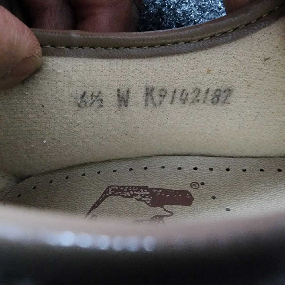 SAS Siesta Loafers Womens 6.5 W Taupe Leather Lace Up Comfort Shoes USA Made